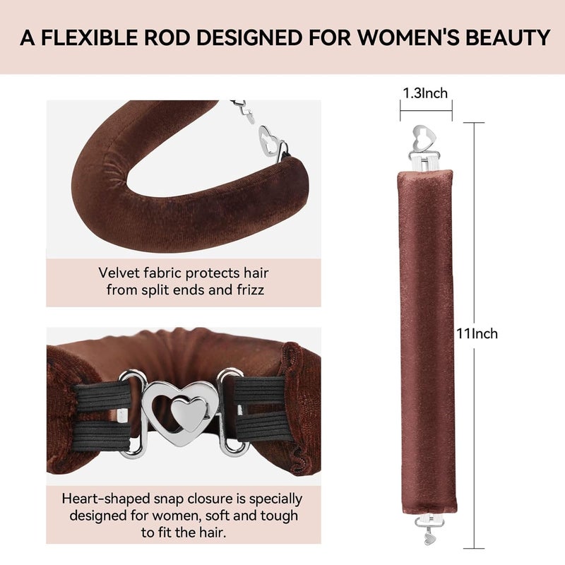 Togayu Heatless Curls Overnight Set - Jumbo Overnight Hair Curlers to Sleep In, Soft Velvet Hair Rollers for Women, No Damage Curls Styling Tools 6pcs - Image 2